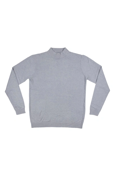 X-ray Core Mock Neck Knit Sweater In Light Heather Grey