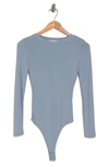 Elodie Ribbed Bodysuit In French Blue