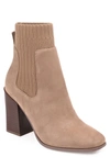 Journee Collection Adalia Block Heel Bootie In Tan