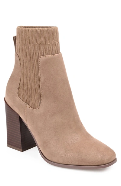 Journee Collection Adalia Block Heel Bootie In Tan