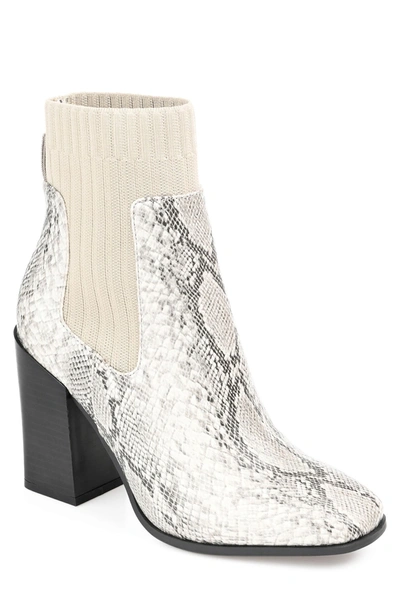 Journee Collection Adalia Block Heel Bootie In Snake