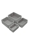 Sorbus Stackable Woven Basket Set In Grey