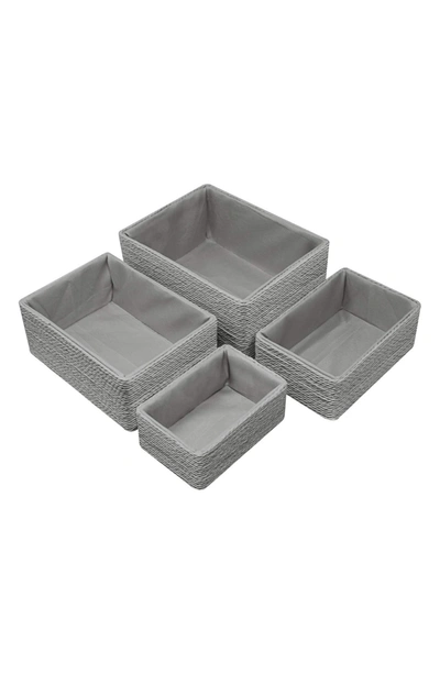 Sorbus Stackable Woven Baskets (set Of 4) In Grey