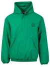 ABODE OF SNOW EMBROIDERED LOGO HOODIE WITH ZIP NECK CLOSURE GREEN