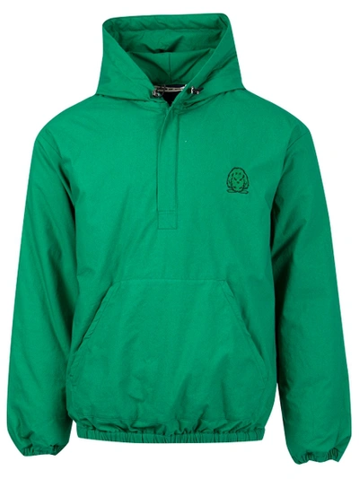 Abode Of Snow Embroidered Logo Hoodie With Zip Neck Closure Green
