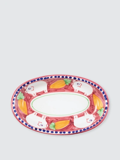 Vietri Campagna Small Oval Tray In Red