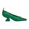 Ferragamo F Heel Leather Pumps In Scrubs Green
