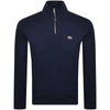 Lacoste Mens Core Essentials Quarter Zip Sweatshirt In Navy In Navy