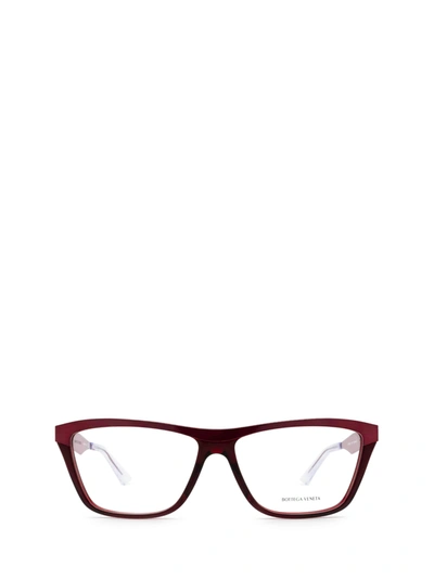 Bottega Veneta Bv1133o Burgundy Unisex Eyeglasses In Red