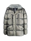 C.p. Company Green Down Dd Shell Utility Goggle Jacket In Moon Mist