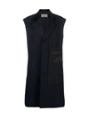 Maison Margiela Deconstructed Sleeveless Twill Coat In Navy