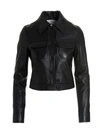 Courrèges Cropped Lambskin Jacket In Black