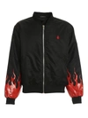 Vision Of Super Flames Print Bomber Jacket In Black