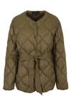 Rag & Bone Rudy Belted Quilted Shell Down Coat In Army