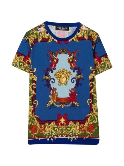 Versace Blue T-shirt Unisex Kids In Bluette