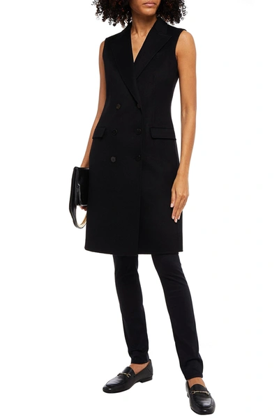 Theory Double-breasted Wool And Cashmere-blend Felt Waistcoat In Black