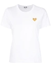 Comme Des Garçons Play Comme Des Garcons Play White And Gold Heart Patch T-shirt In White