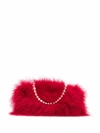 DRIES VAN NOTEN FEATHER-TRIM CLUTCH BAG,17444978