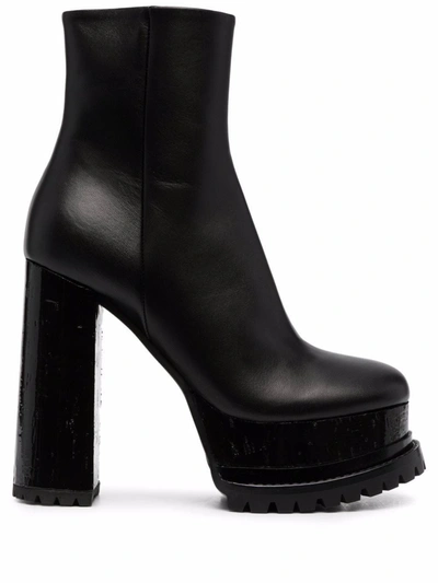 Haus Of Honey Platform Sole Boots In Black