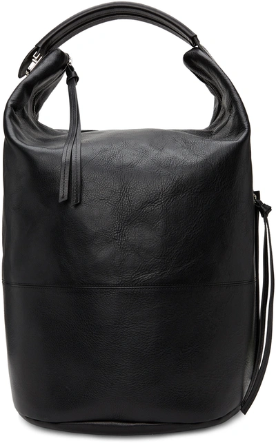 Lemaire Leather Single-compartment Backpack In Black