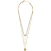 DOLCE & GABBANA GOLD & SILVER MIXED CHAIN PENDANT NECKLACE