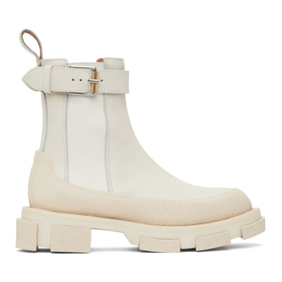 Dion Lee Gao Buckled Ankle Boots In Ivory