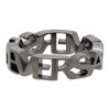 Versace Logo Letter Ring In Silver