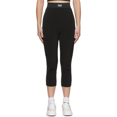 Dolce & Gabbana Black Dg Active Leggings In N0000 Nero