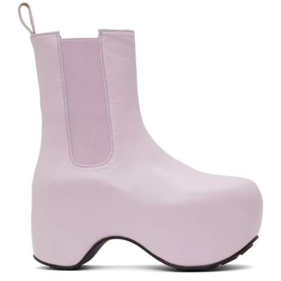 Area Platform Leather Anke-boots In Lilac