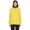 VERSACE YELLOW EMBROIDERED LOGO KNIT SWEATER