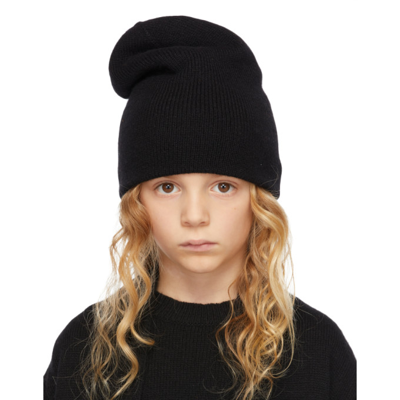 The Row Kids Black Cashmere Elfie Beanie