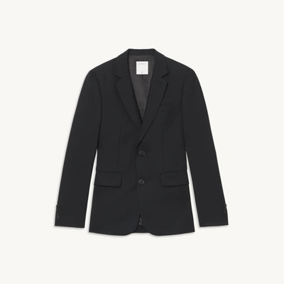 Sandro Single-breasted Wool Jacket In Grey