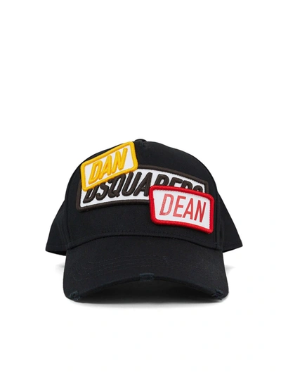 Dsquared2 Logo-patch Baseball Cap In Black,red,yellow,white
