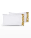 Versace Home Collection Medusa Amplified Standard Pillowcases, Set Of 2 In White Gold