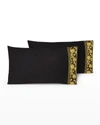 Versace Home Collection Medusa Amplified Standard Pillowcases, Set Of 2 In Black-gold