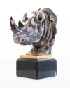 JAY STRONGWATER RHINO BUST MOUNT WITH BUTTERFLIES OBJET,PROD243320331