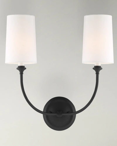 Crystorama Sylvan 2-light Black Forged Sconce