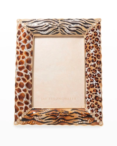 Jay Strongwater 5" X 7" Mixed Animal-print Picture Frame In Jungle