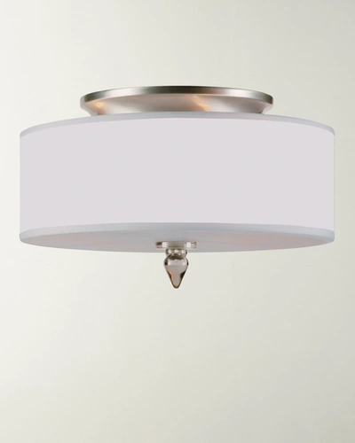 Crystorama Luxo 3-light Drum Shade Nickel Flush Mount