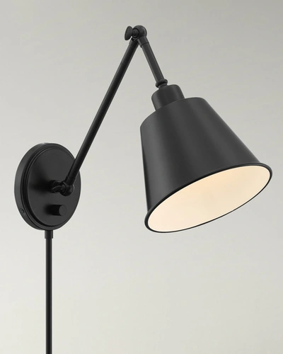 Crystorama Mitchell 1-light Matte Black Wall Mount In Black Gold