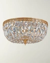 CRYSTORAMA 3-LIGHT CLEAR ITALIAN CRYSTAL BRASS FLUSH MOUNT,PROD245980144