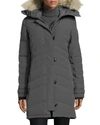 Canada Goose Lorette Hooded Down Parka With Genuine Coyote Fur Trim In Graphite