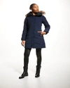 Canada Goose Lorette - Parka With Hood And Fur Coat In Dark Blue