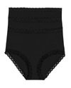 Natori Bliss 3-pack Cotton Full Briefs In Black