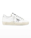 GOLDEN GOOSE HI STAR METALLIC LEATHER LOW-TOP SNEAKERS,PROD238680499