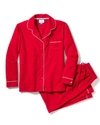 Petite Plume Classic Flannel Two-piece Pajama Set In Red