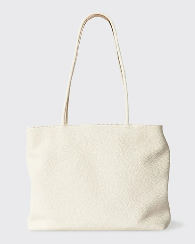 The Row Calfskin Medium Zip Shopper Tote Bag In Mipld Milk Pld