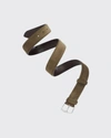 Loro Piana Men's Alsavel Suede Belt In Tan