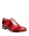 The Office Of Angela Scott Mr. Smith Striped Leather Oxfords In Garnet