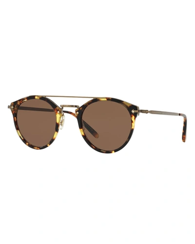 Oliver Peoples Remick Monochromatic Brow-bar Sunglasses, Brown